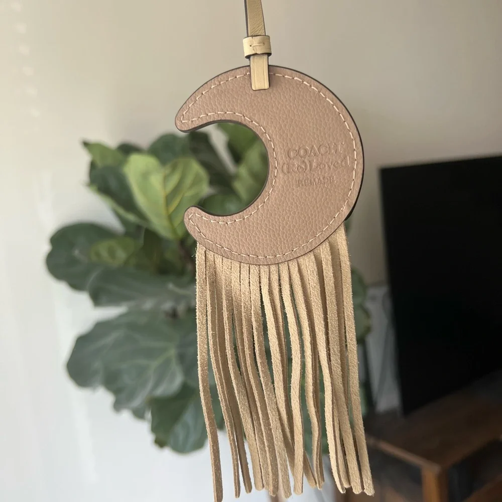 Coach Remade Fringed Moon Bag Charm - Picture 4 of 4